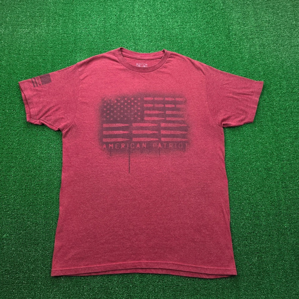 Howitzer Patriot Shirt Mens Large Red American Patriot Bullet Flag Graphic Tee